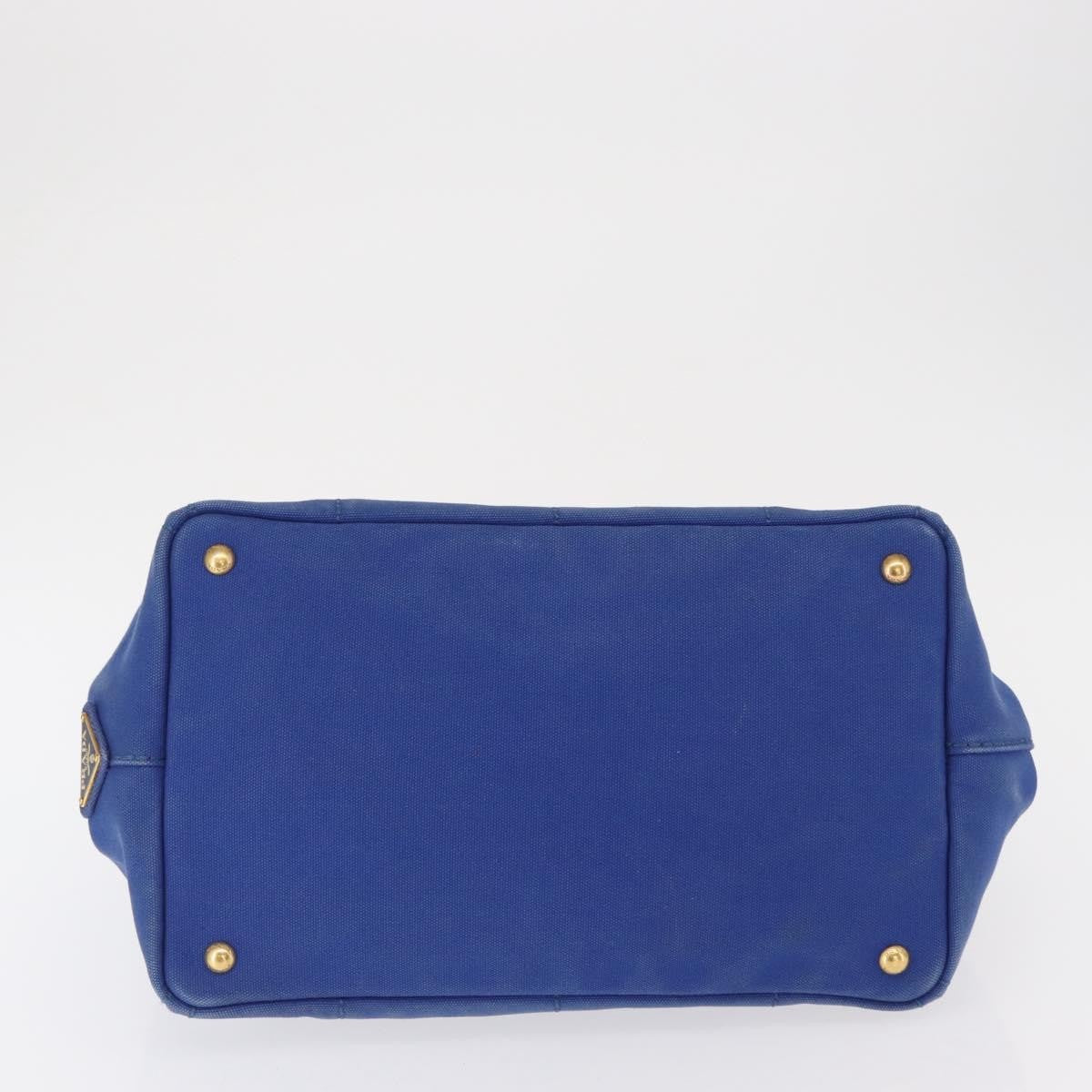 Prada Canapa Open Tote Canvas, BLUE, CANVAS, Tote bag