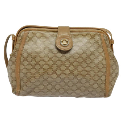 Celine Macadam Shoulder Bag PVC Leather, BEIGE, PVC, Shoulder bag