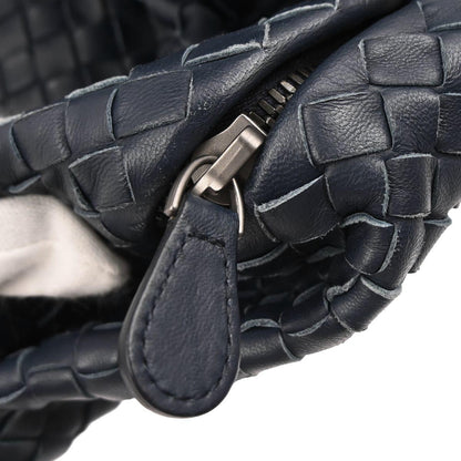 Bottega Veneta Zip Cube Messenger Intrecciato Nappa, NAVY, LEATHER, Shoulder bag