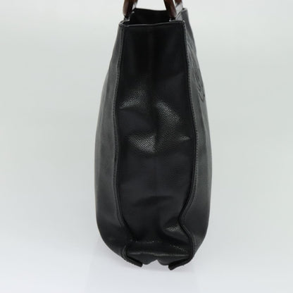 Chanel Vintage Wooden Ring Tote Caviar, BLACK, LEATHER, Tote bag