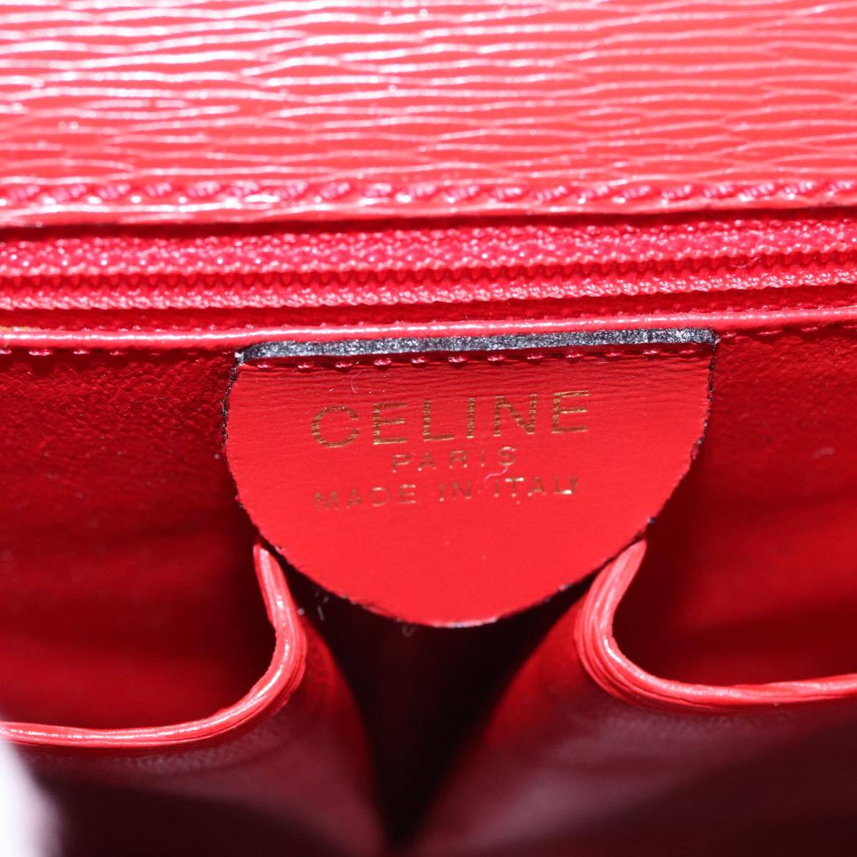 Celine Cuir Triomphe Bag Leather, RED, LEATHER, Handbag