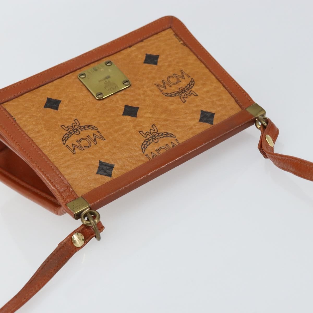 MCM Visetos Shoulder bag Canvas and Leather, BROWN, CANVAS, Shoulder bag