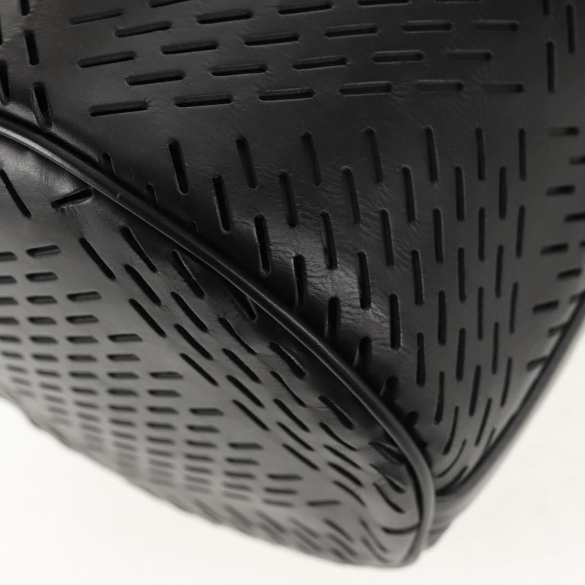 Bottega Veneta Paper Bucket Bag Perforated Leather, BLACK, LEATHER, Shoulder bag