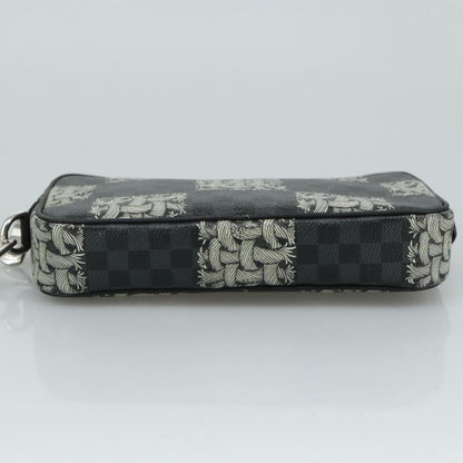 Louis Vuitton Pochette Volga Limited Edition Nemeth Damier Graphite, BLACK, CANVAS, Clutche & pouche