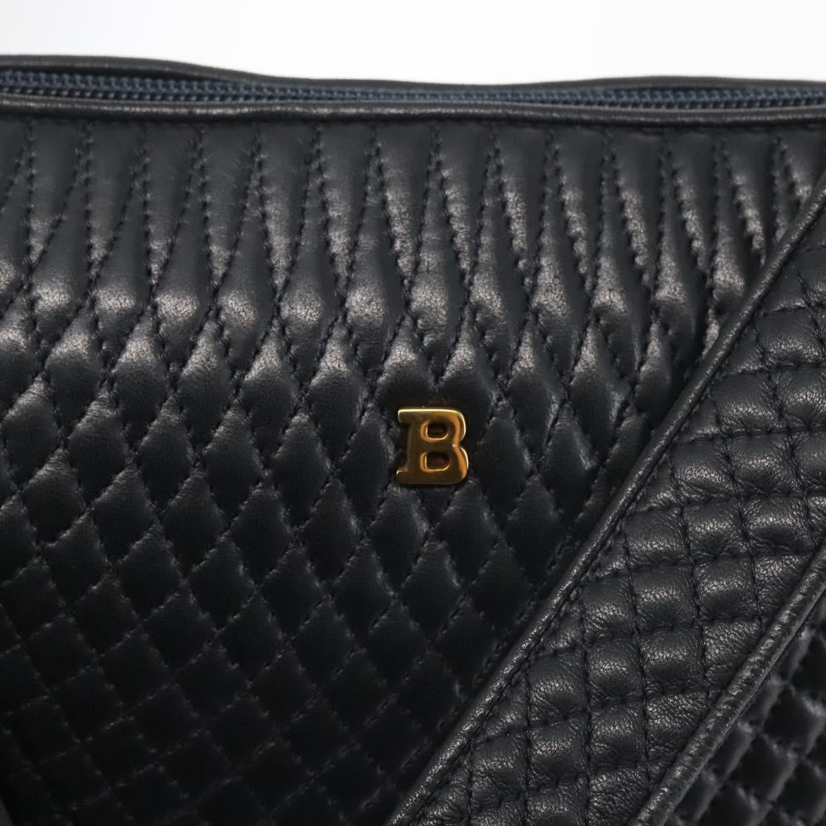 Bally Vintage Shoulder Bag Leather, NAVY, LEATHER, Shoulder bag