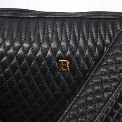 Bally Vintage Shoulder Bag Leather, NAVY, LEATHER, Shoulder bag