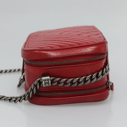 Chanel Coco Boy Camera Bag Quilted Leather, RED, LEATHER, Crossbody bag