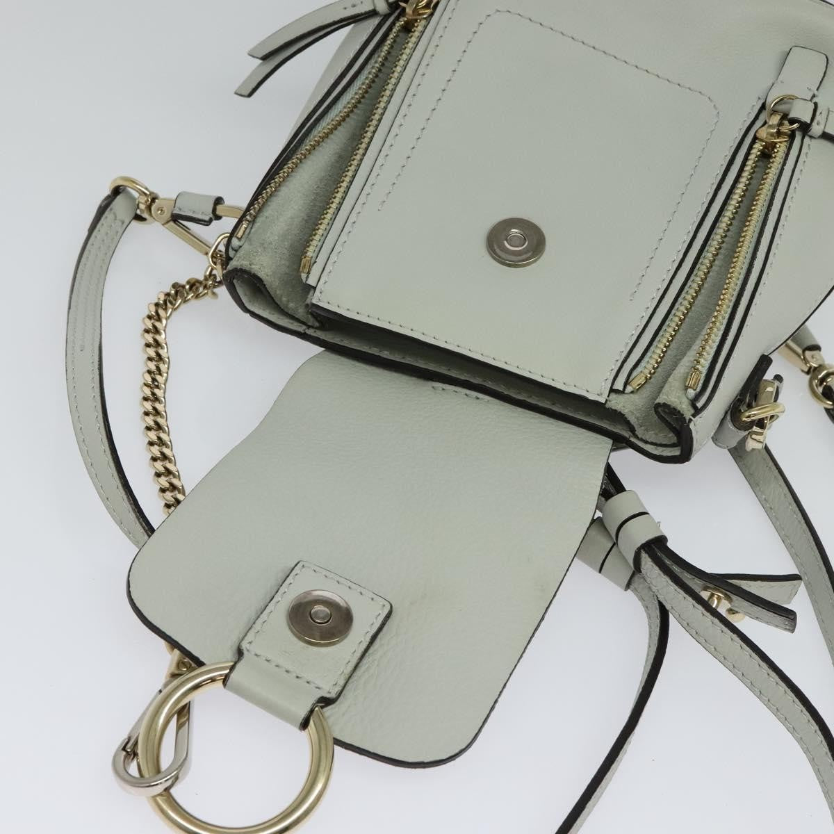 Chloe Faye Backpack Leather and Suede, BLUE, LEATHER, Backpack