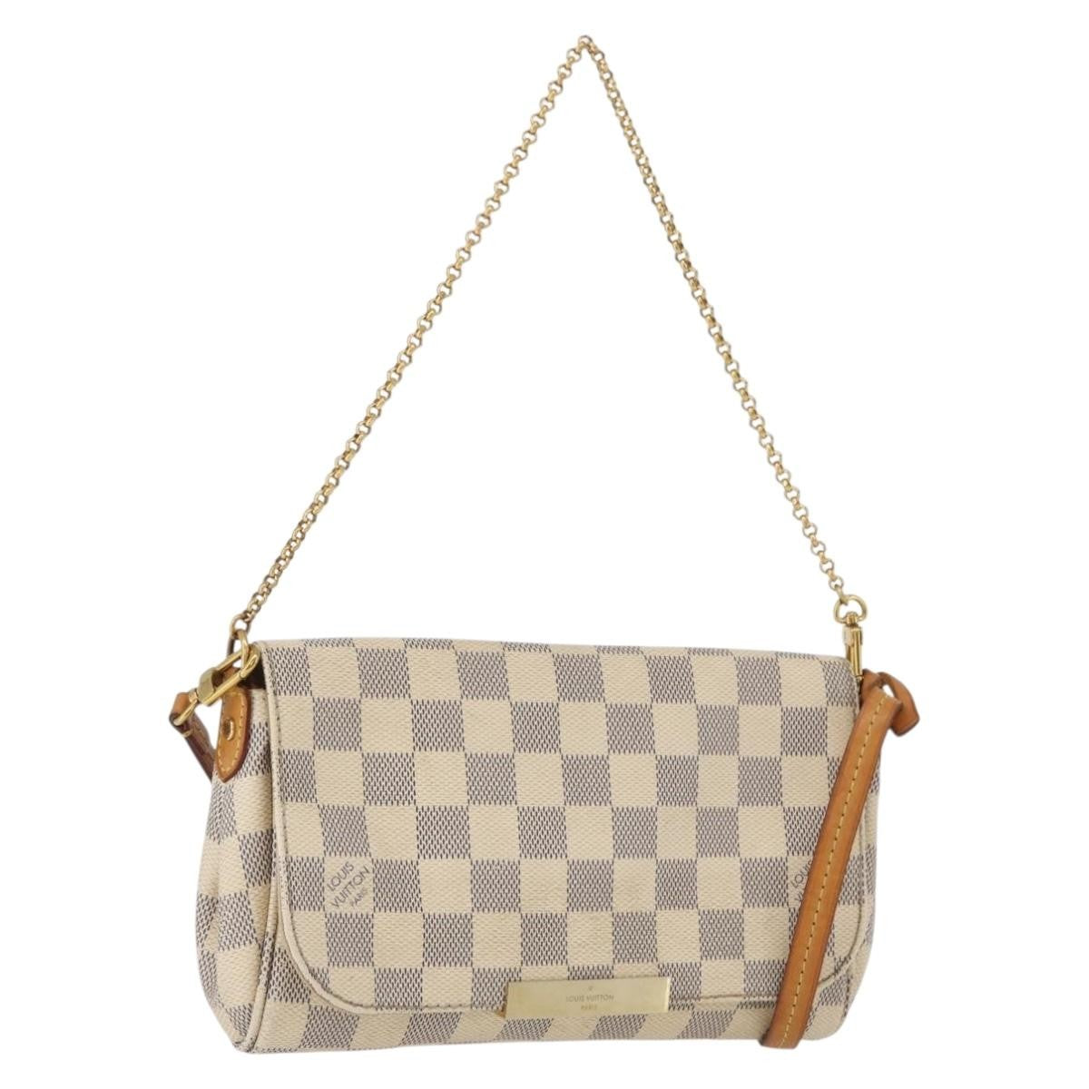 Louis Vuitton Favorite Handbag Damier, WHITE, CANVAS, Shoulder bag