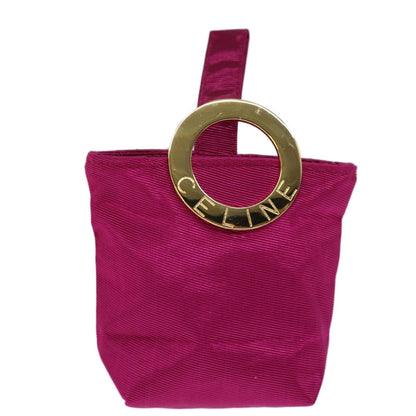 Celine Circle Logo Pouch Nylon, PINK, NYLON, Clutche & pouche