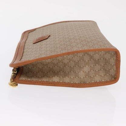 Celine Macadam Pochette Canvas and Leather, BEIGE, CANVAS, Clutche & pouche