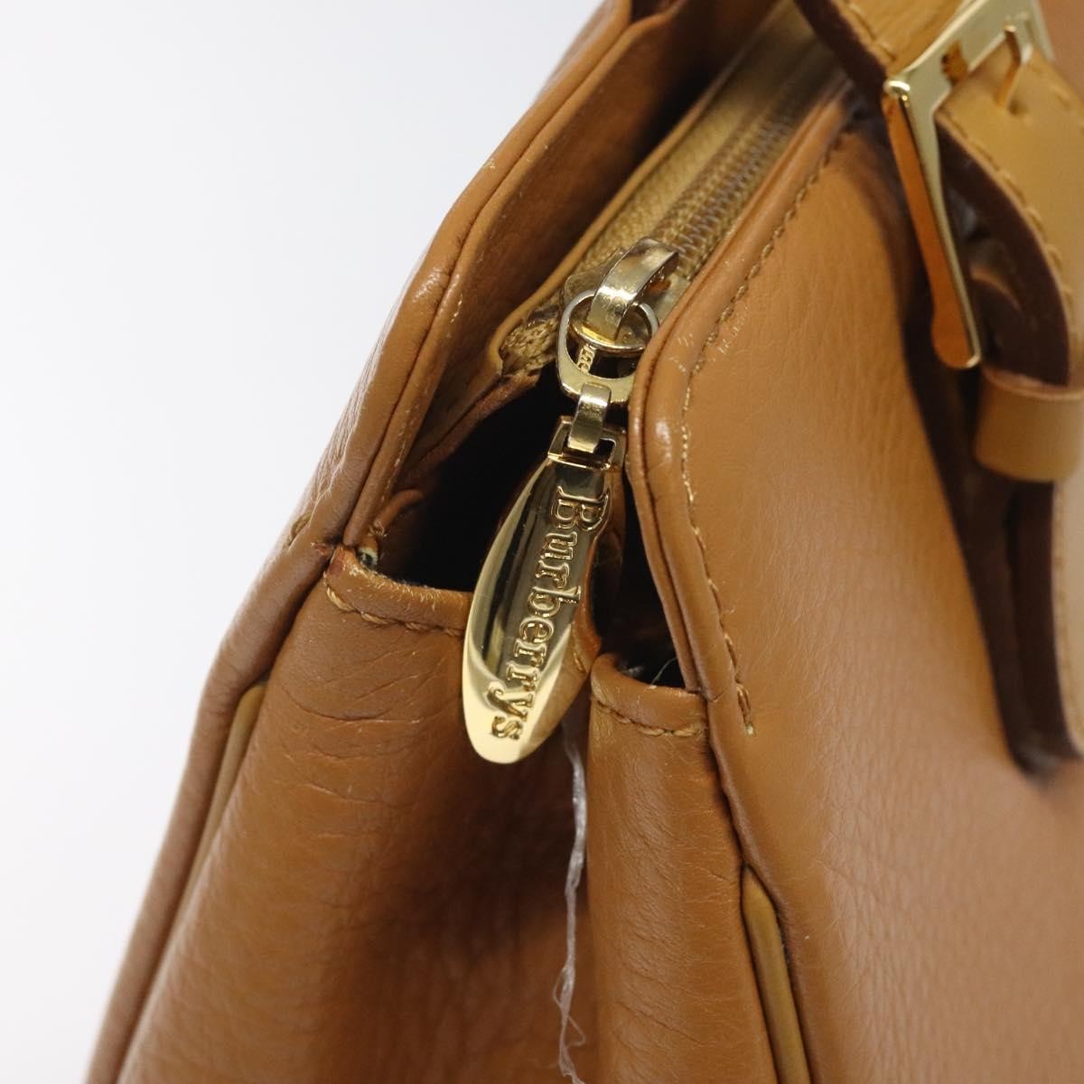 Burberry Vintage Handbag Leather, BROWN, LEATHER, Handbag