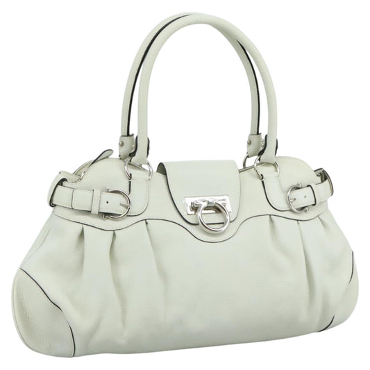 Salvatore Ferragamo Marisa Satchel Leather, WHITE, LEATHER, Handbag