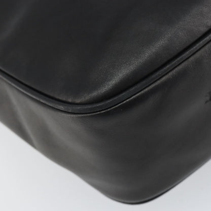 Celine Circle Logo Shoulder Bag Leather, BLACK, LEATHER, Shoulder bag