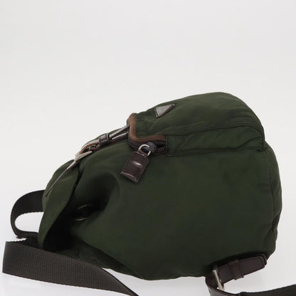 Prada Front Pocket Backpack Tessuto, Khaki, Nylon, Backpack