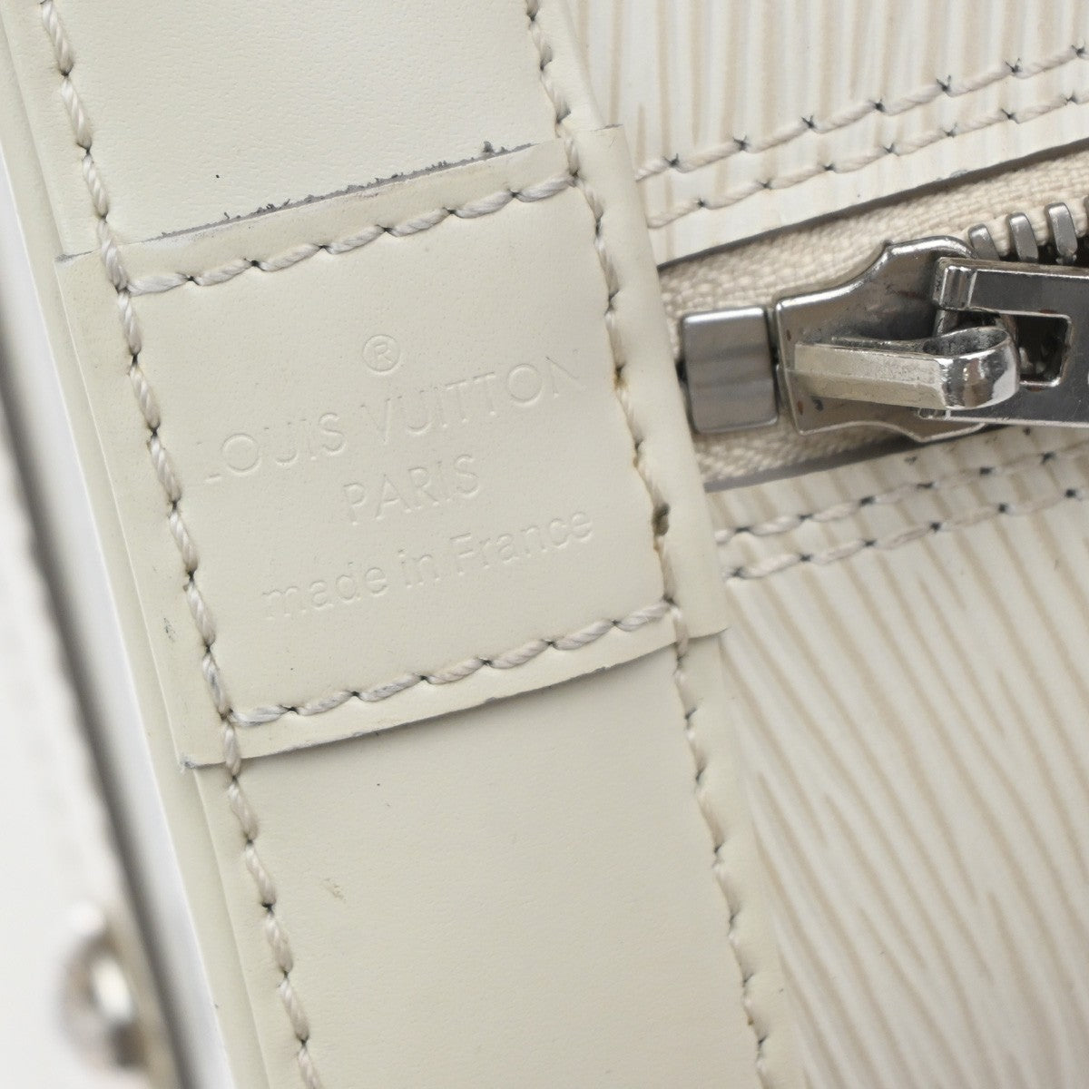 Louis Vuitton Alma Handbag Epi Leather, WHITE, LEATHER, Handbag