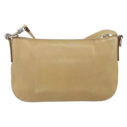 Celine Vintage Shoulder Bag Leather, BEIGE, LEATHER, Shoulder bag