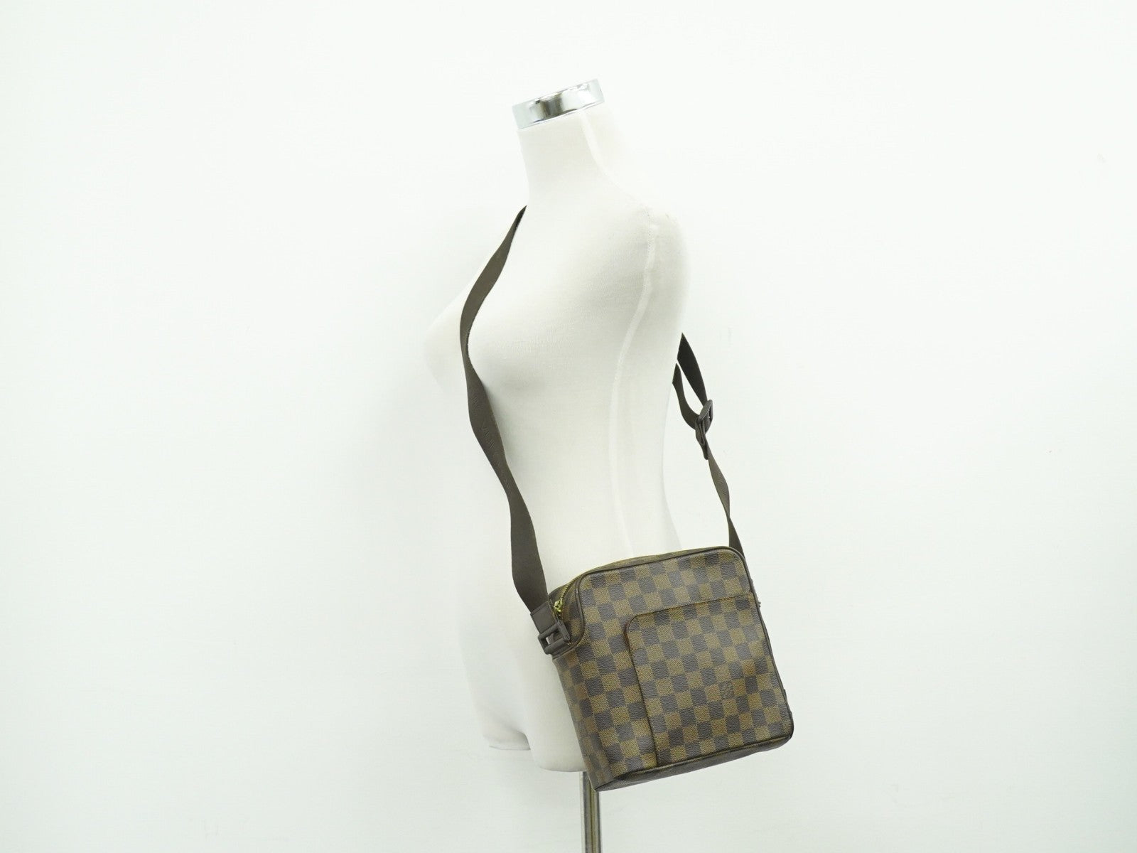 Louis Vuitton Olav Handbag Damier, BROWN, CANVAS, Shoulder bag