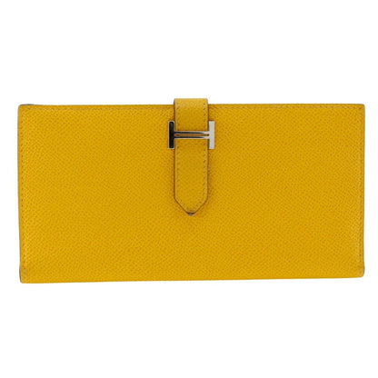 Hermes Bearn Wallet Epsom, YELLOW, LEATHER, Wallets