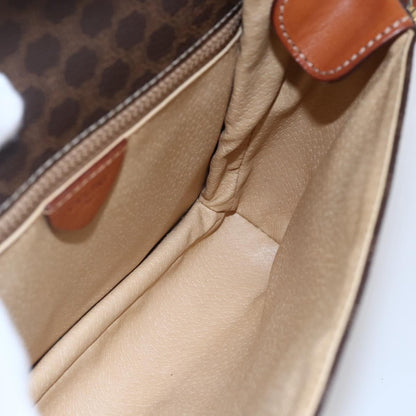 Celine Vintage Macadam Shoulder Bag Canvas and Leather, BROWN, CANVAS, Shoulder bag