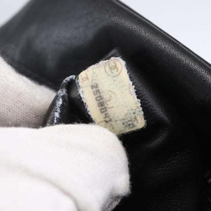 Chanel Vintage Toiletry Pouch Leather, Black, Patent Leather, Clutch
