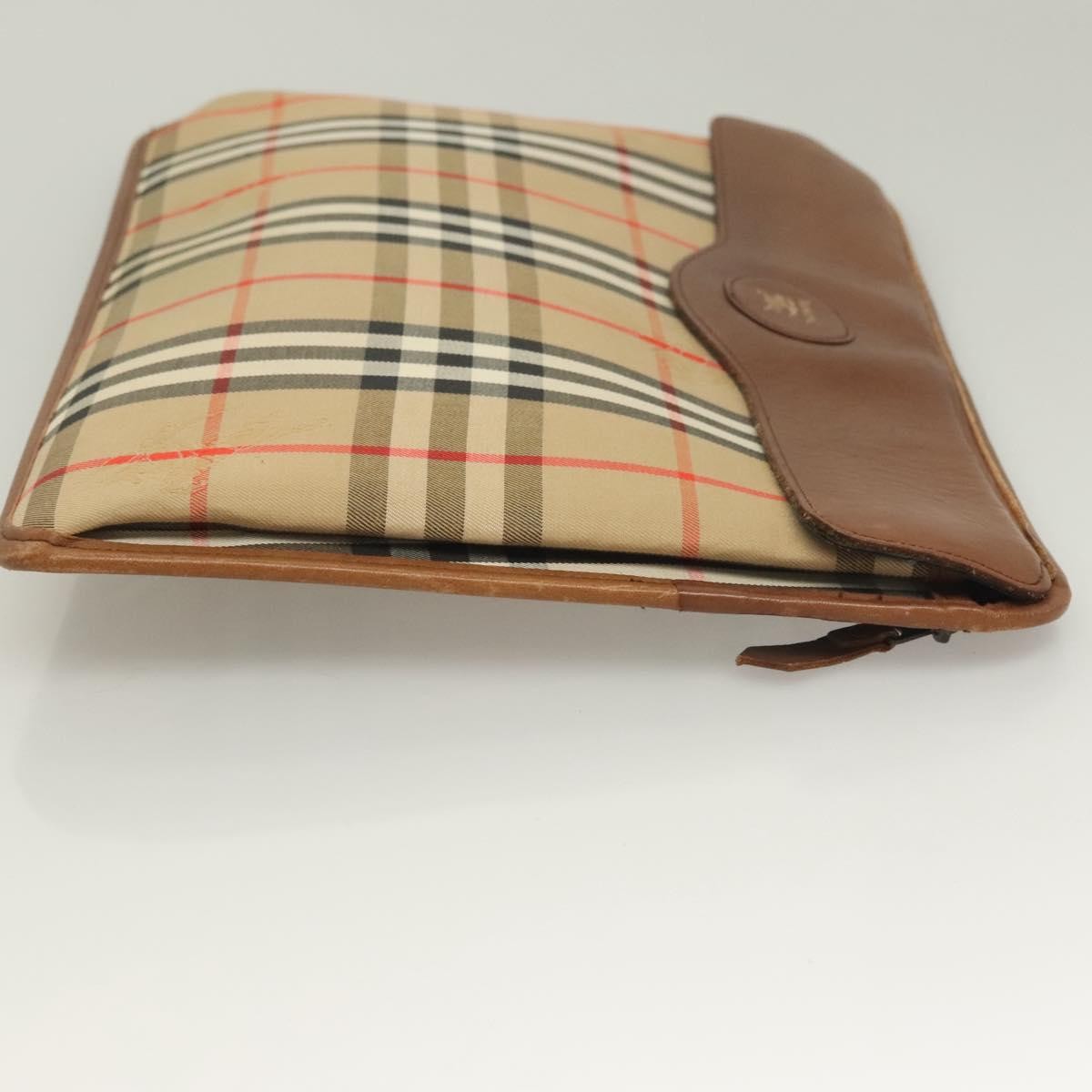 Burberry Nova check Pochette Canvas, BEIGE, CANVAS, Clutche & pouche