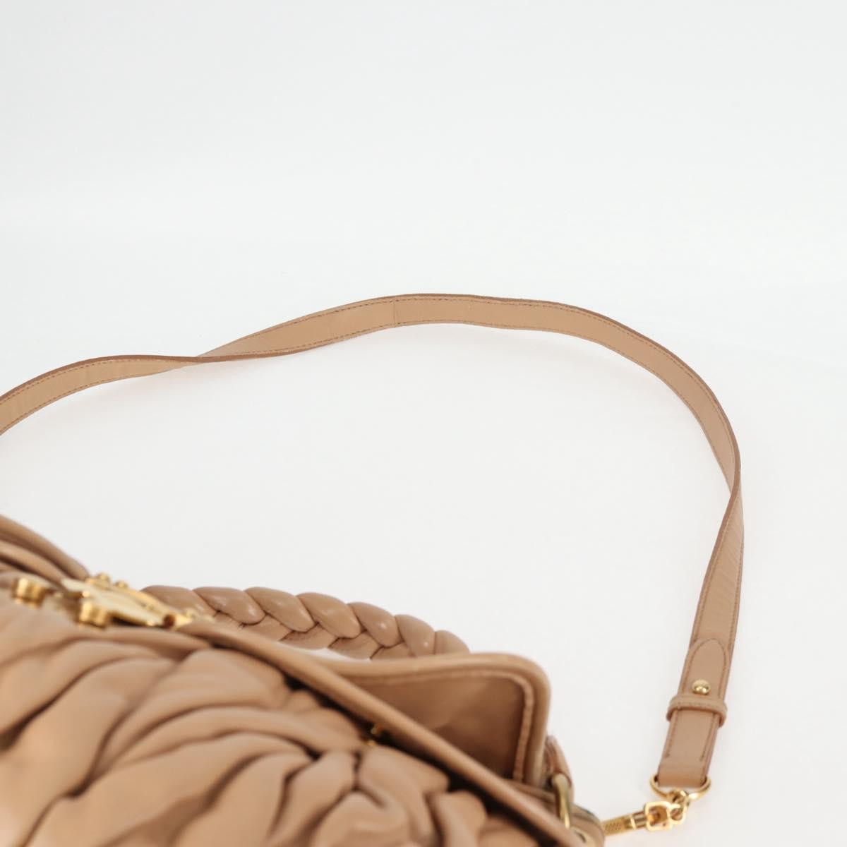 Miu Miu Coffer Convertible Hobo Matelasse Leather, BEIGE, LEATHER, Handbag