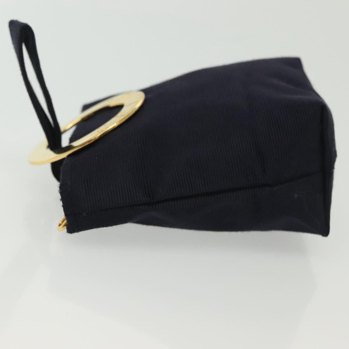 Celine Circle Logo Pouch Nylon, NAVY, CANVAS, Clutche & pouche