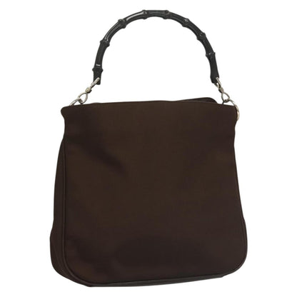 Gucci Vintage Bamboo Handle Tote Nylon, BROWN, NYLON, Tote bag