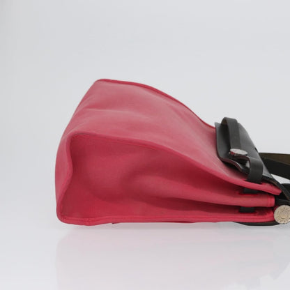Hermes Herbag Zip Leather and Toile, PINK, CANVAS, Shoulder bag