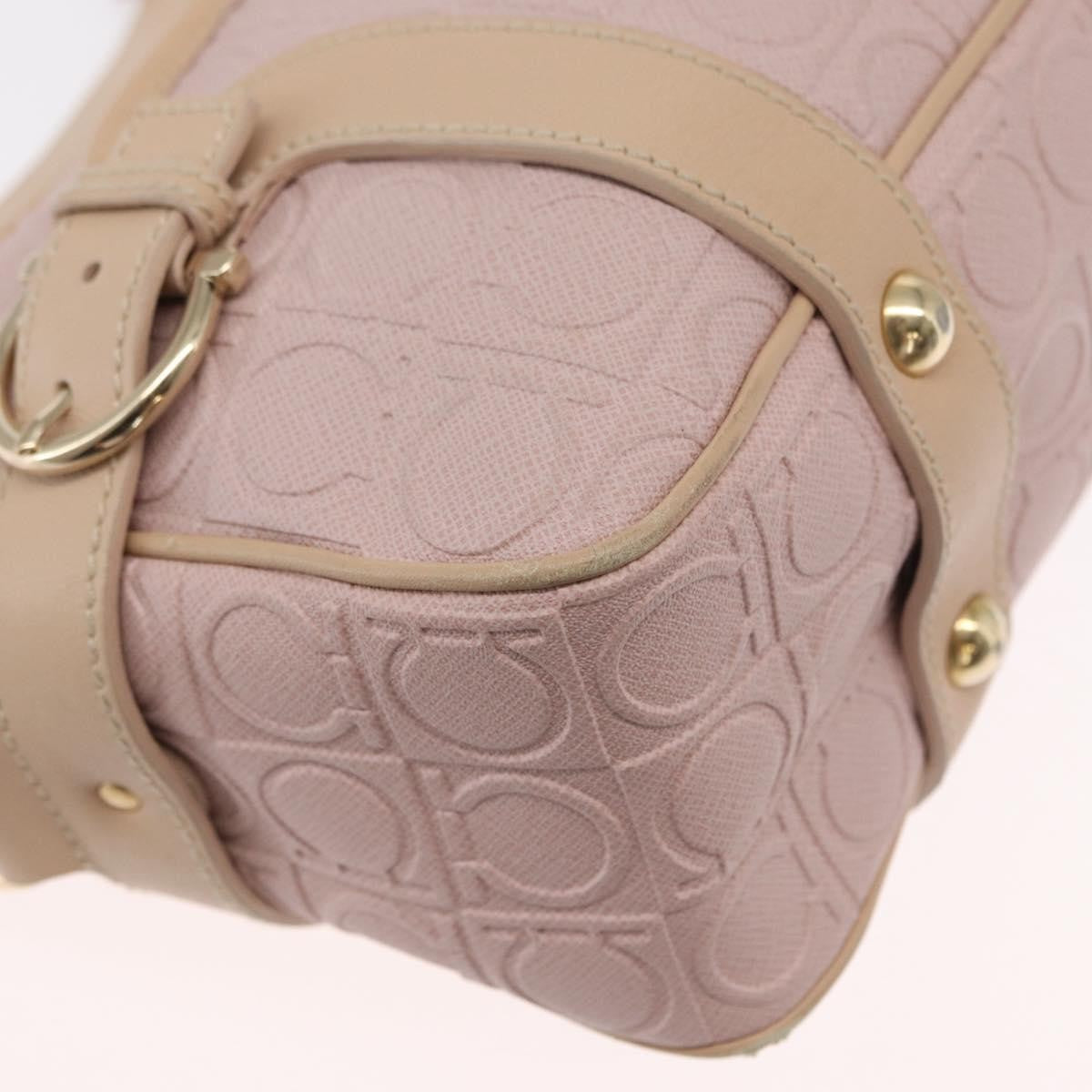 Salvatore Ferragamo Gancini Shoulder Bag Leather, PINK, LEATHER, Shoulder bag
