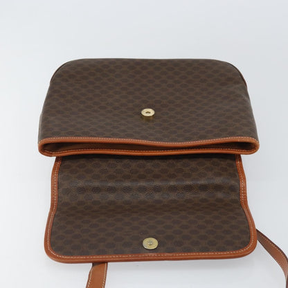 Celine Vintage Macadam Handbag Canvas and Leather, BROWN, CANVAS, Handbag