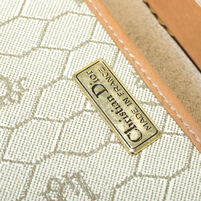 Christian Dior Vintage Honeycomb chain Canvas, BEIGE, CANVAS, Handbag
