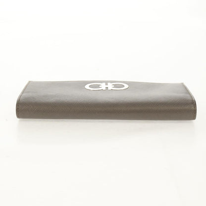 Salvatore Ferragamo Gancini Bifold Wallet Leather, GRAY, LEATHER, Wallets
