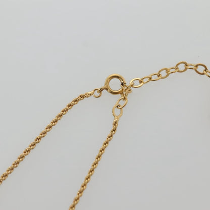 Christian Dior Vintage Logo Round Pendant Necklace Metal, GOLD, METAL, Necklace