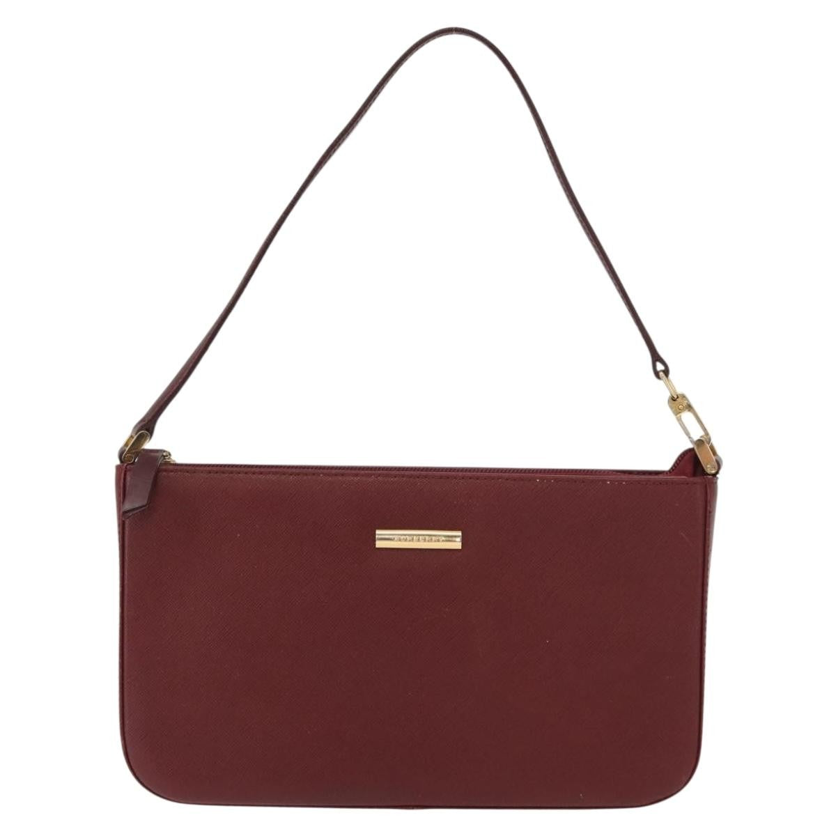Burberry Vintage Shoulder Bag Leather, BURGUNDY, LEATHER, Shoulder bag
