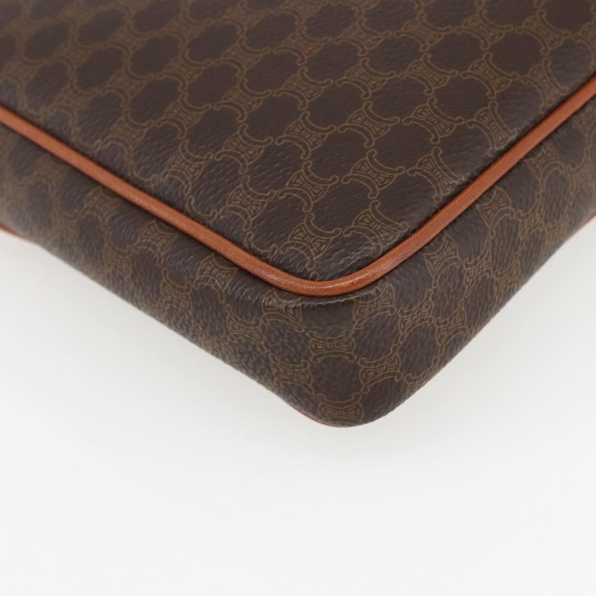 Celine Macadam Pochette Canvas and Leather, BROWN, PVC, Clutche & pouche