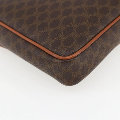 Celine Macadam Pochette Canvas and Leather, BROWN, PVC, Clutche & pouche