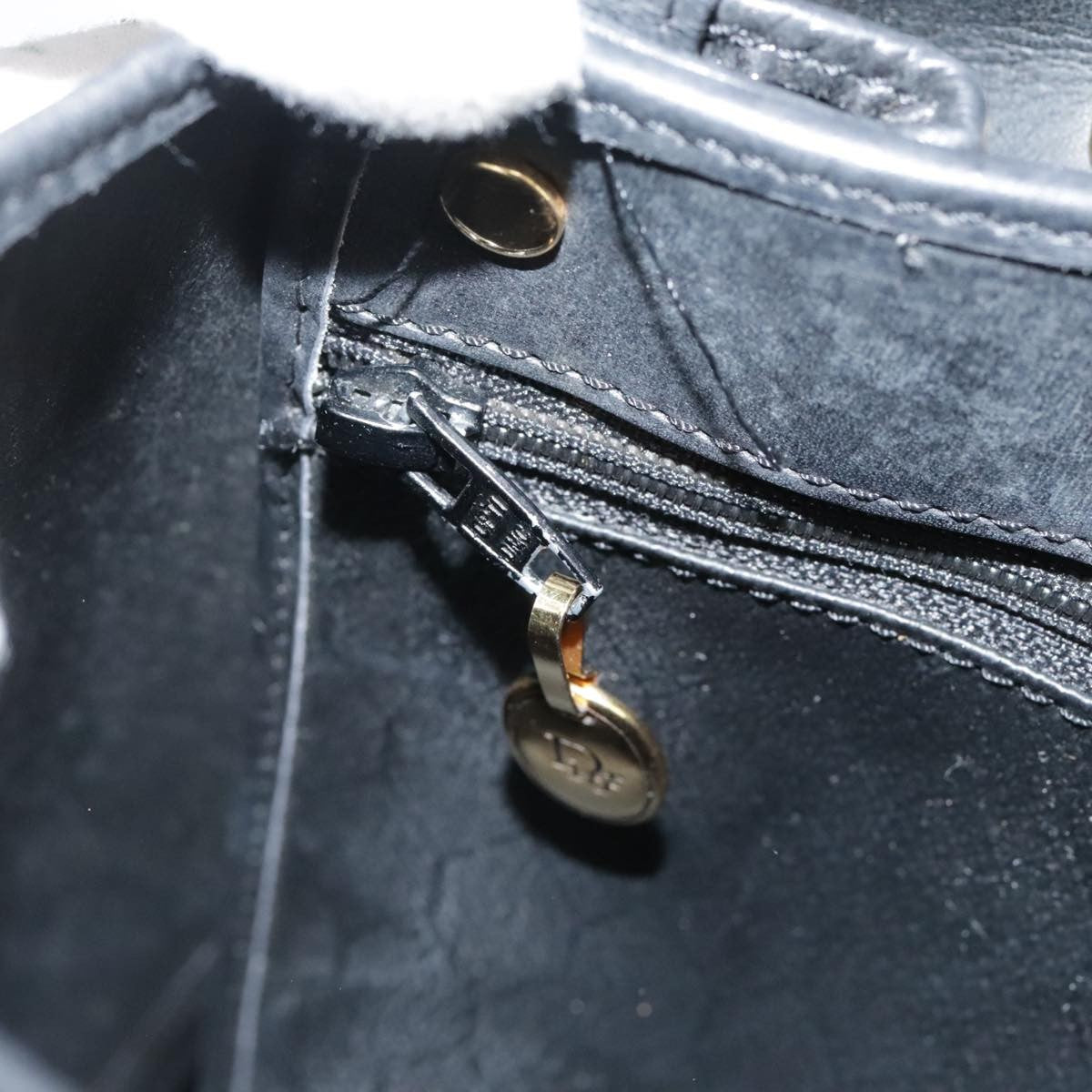 Christian Dior Vintage Honeycomb Flap Crossbody Bag Coated Canvas, BLACK, CANVAS, Crossbody bag