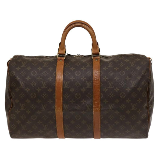 Louis Vuitton Keepall Bag Monogram Canvas, BROWN, CANVAS, Travel bag