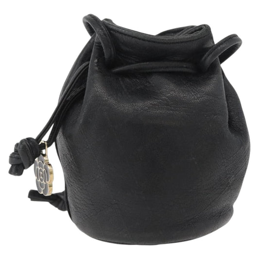 Chanel Camellia Clutch Bag Leather, Black, Leather, Clutch