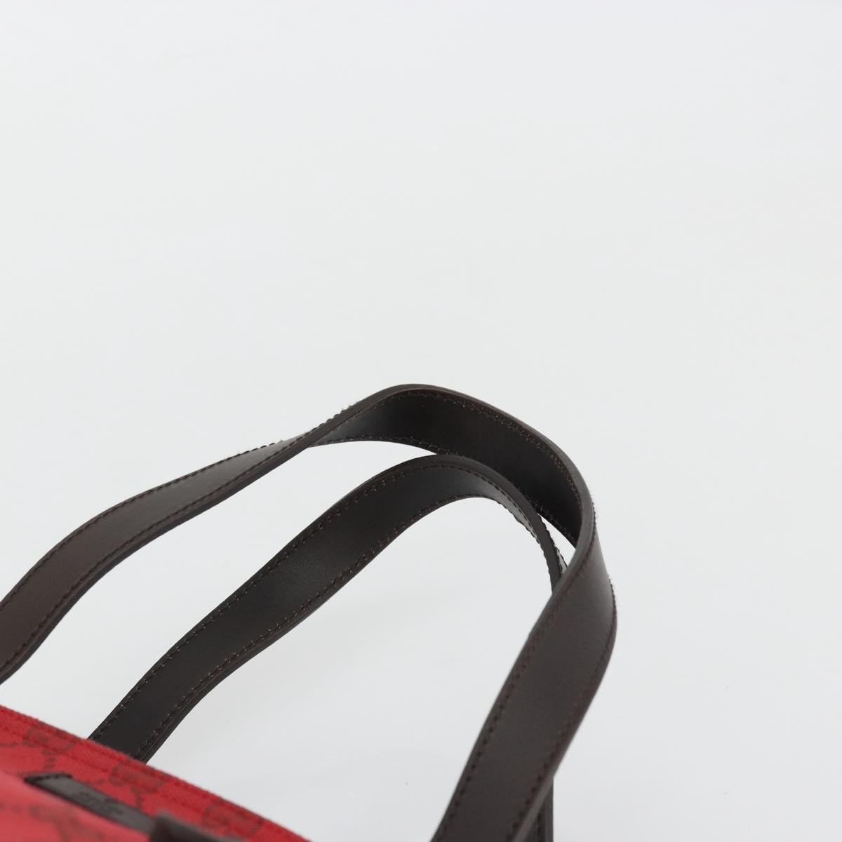 Gucci Original Zip Tote GG Canvas with Leather, Red, Canvas, Tote Bag