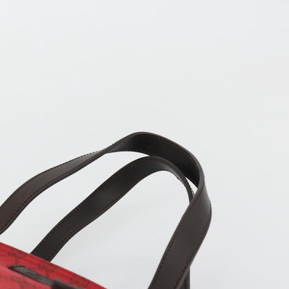 Gucci Original Zip Tote GG Canvas with Leather, Red, Canvas, Tote Bag