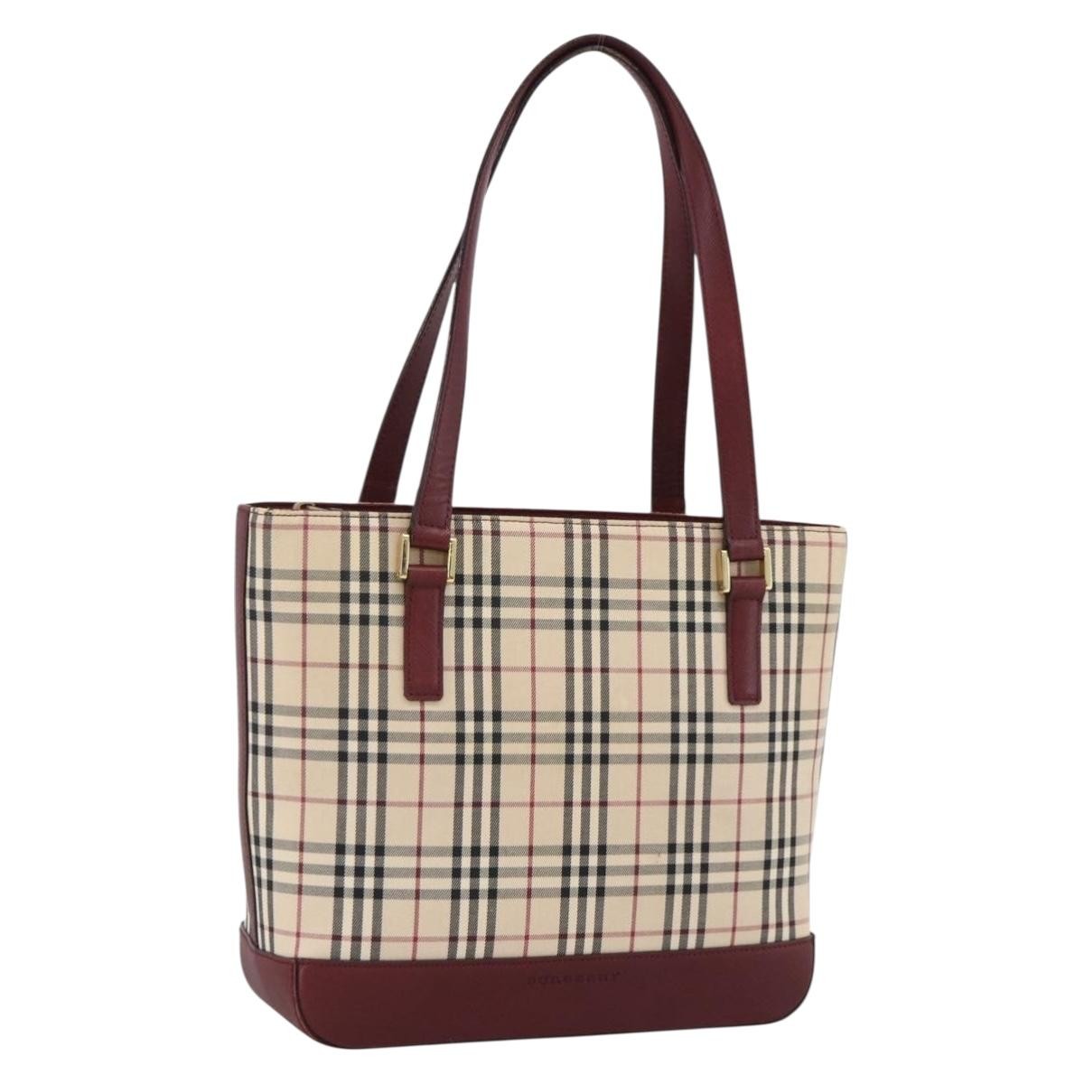 Burberry Nova Check Tote Canvas and Leather, BEIGE, CANVAS, Tote bag