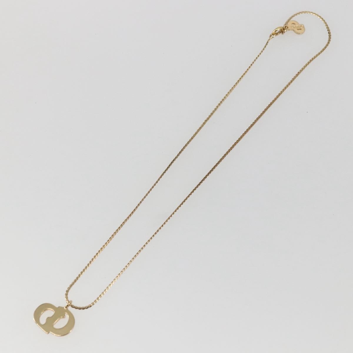 Christian Dior CD Pendant Necklace Metal, Gold, Metal, Necklace