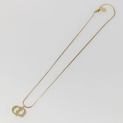 Christian Dior CD Pendant Necklace Metal, Gold, Metal, Necklace