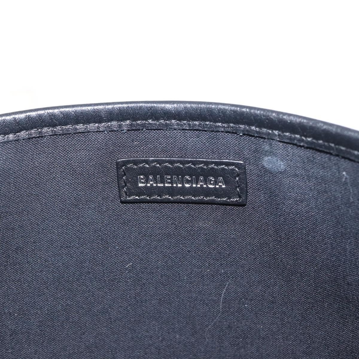 Balenciaga Navy Cabas Canvas with Leather, WHITE, CANVAS, Tote bag