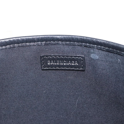 Balenciaga Navy Cabas Canvas with Leather, WHITE, CANVAS, Tote bag