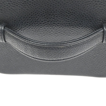 Chanel Vintage Timeless Cosmetic Case Caviar, Black, Leather, Handbag