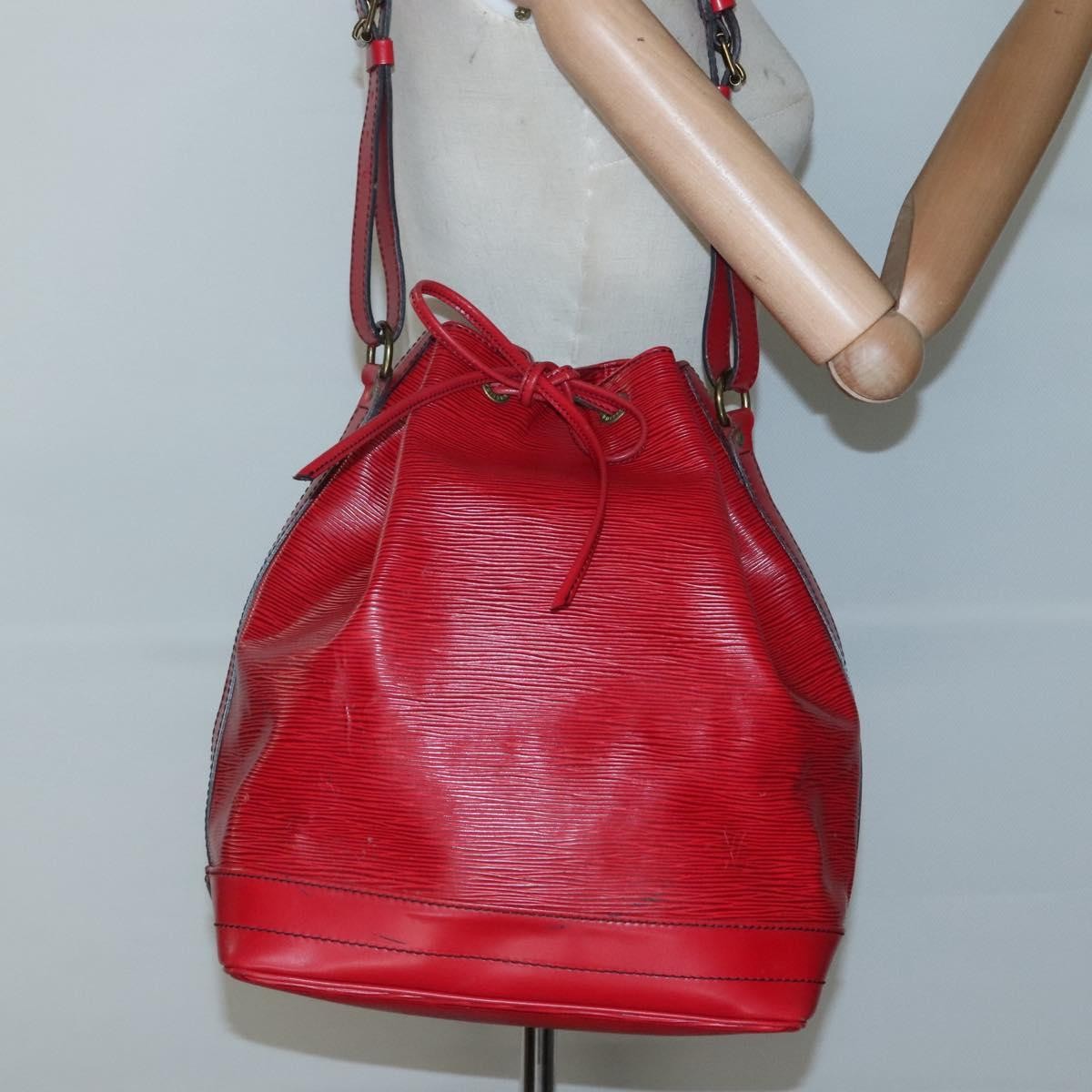 Louis Vuitton Petit Noe Handbag Epi Leather, RED, LEATHER, Shoulder bag